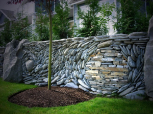 Decorative rock walls