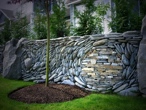 Decorative rock walls